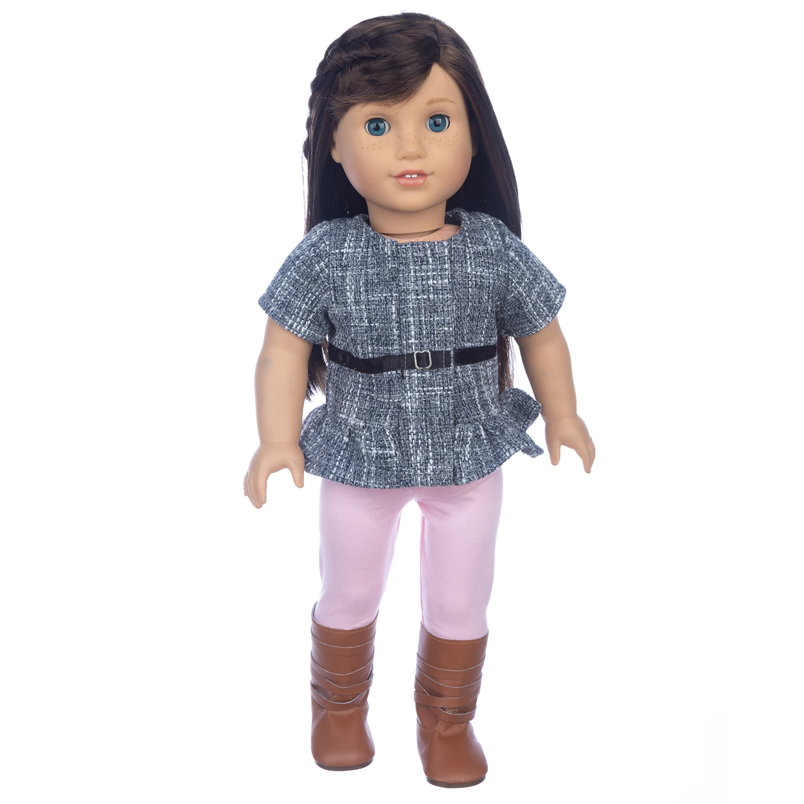 2021 Új Baba Újszülött Amerikai Barbie Baba Kiegészítők Lány Fekete-Szürke Gyapjú Ruhát A Babának Születésnapi Ajándék