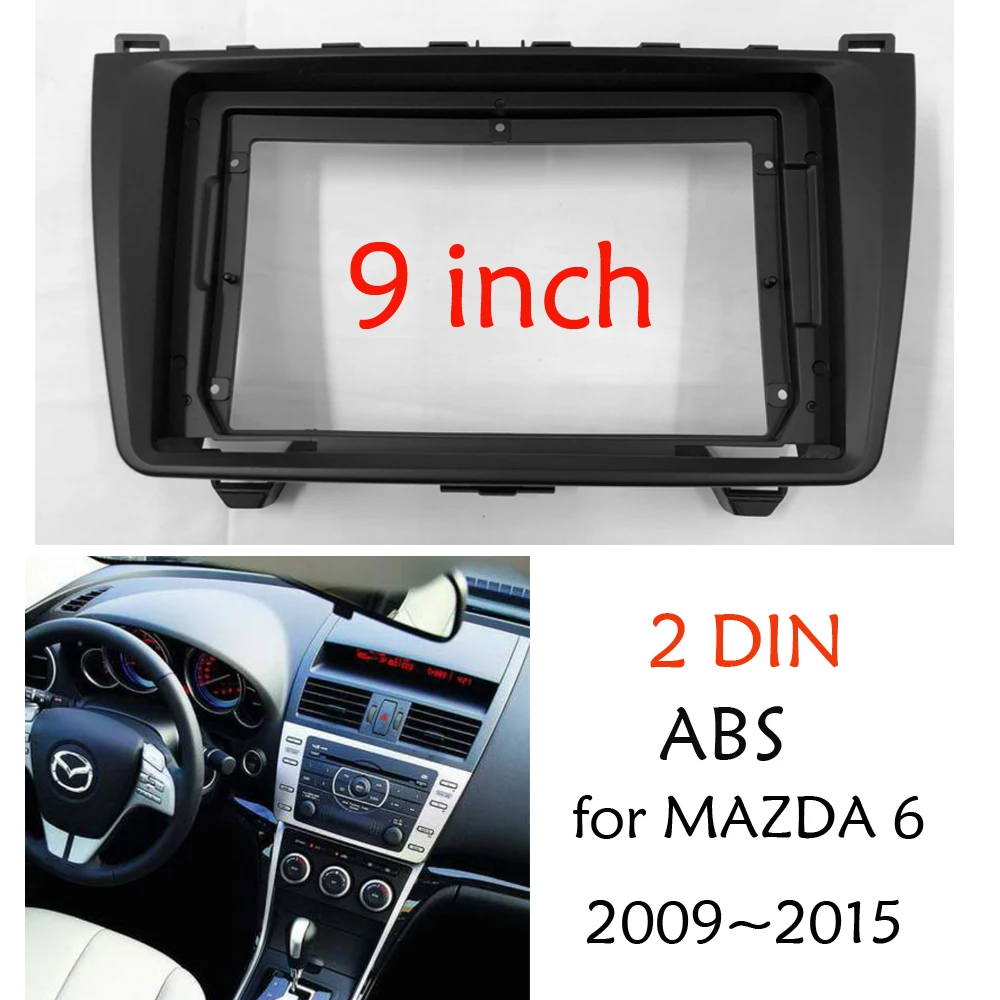 BYNCG 2 din-9 inch autórádió Fascias a MAZDA 6 2009~2015 Műszerfal Keret Telepítő dvd-gps-mp5 android Multimédia lejátszó