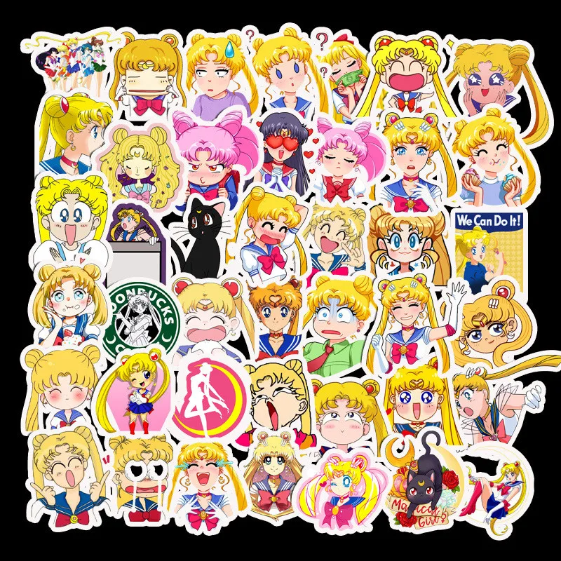 50Pcs Matrica Sailor Moon Matricák Kawai Rajzfilm Film Eredetiség Dekorációs Matrica Gyerekeknek, Halloween, Karácsony, Ajándékok, Játékok
