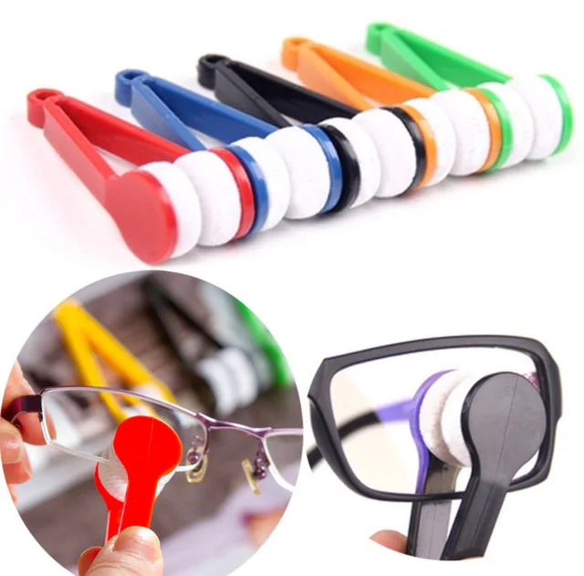 Hordozható Többfunkciós Szemüveg Tisztítás Rub Szemüveg Napszemüveg Szemüveg Mikroszálas Tisztító Kefe Törölgette Eszközök Mini 1 Db