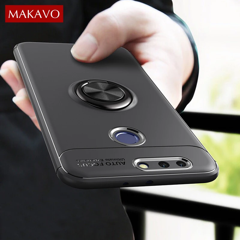 Makavo A Huawei Honor 8 Pro Esetben 5.7 colos Gyűrű Jogosultja Szilikon Gumi Matt hátlap a Honor8 Pro Telefon Esetében Bőr 5.7