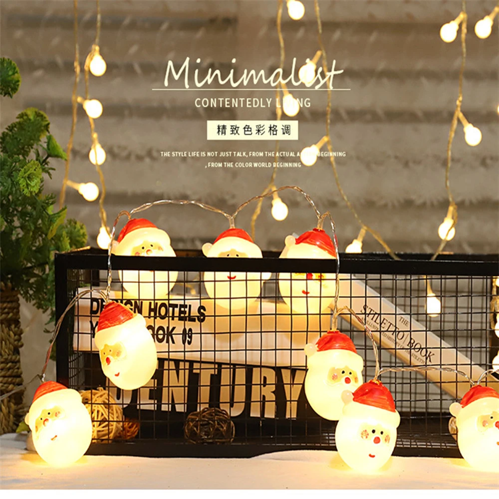 1,5 M karácsonyfa Ház Dekoráció LED Lámpák Mikulás Hóember String Világítás Téli Csodaország Dekor az Ünnepi