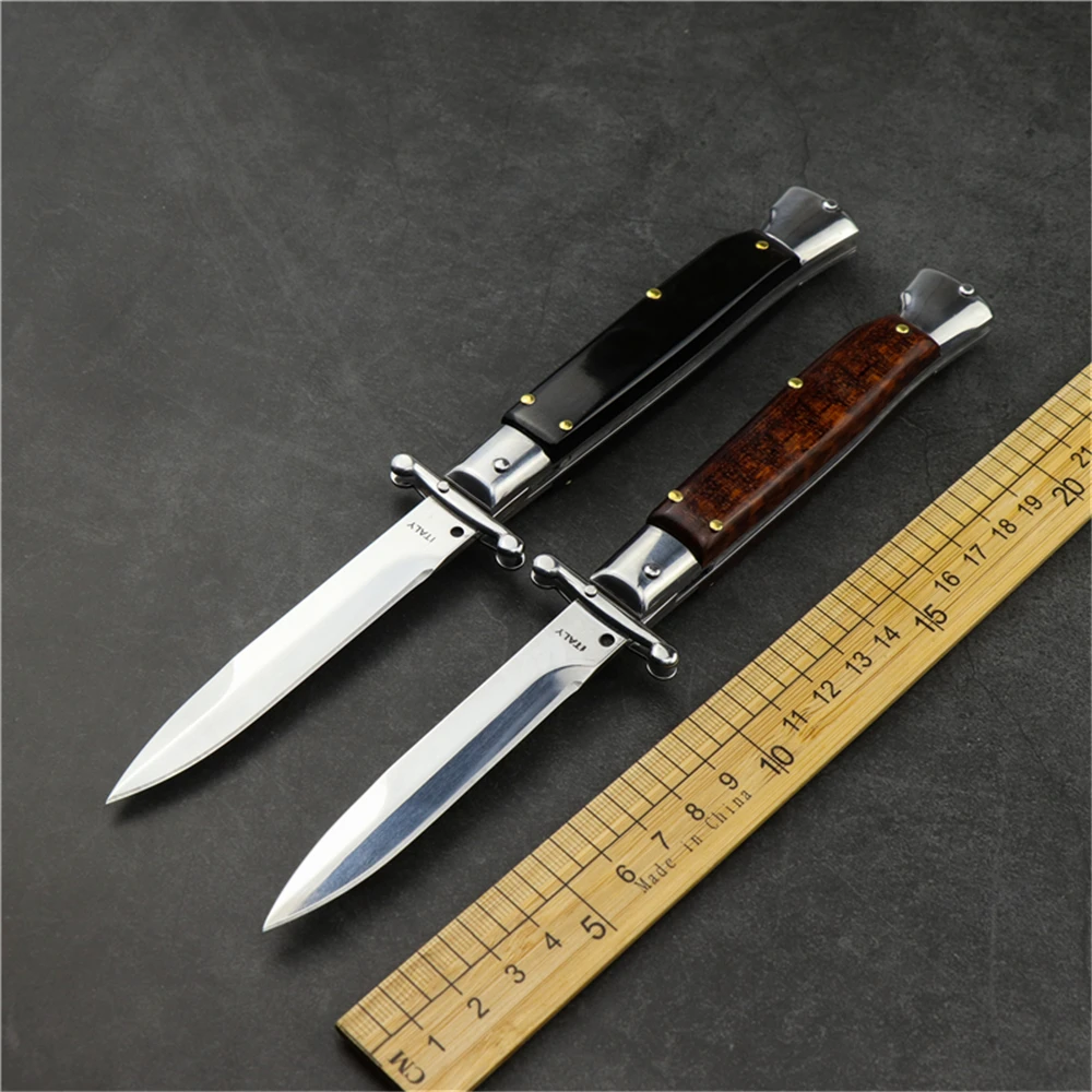 Maffia AKC zsebben hordozható, összecsukható kés 440C penge kígyó alakú fa nyéllel taktikai harci vadászat EDC összecsukható kés