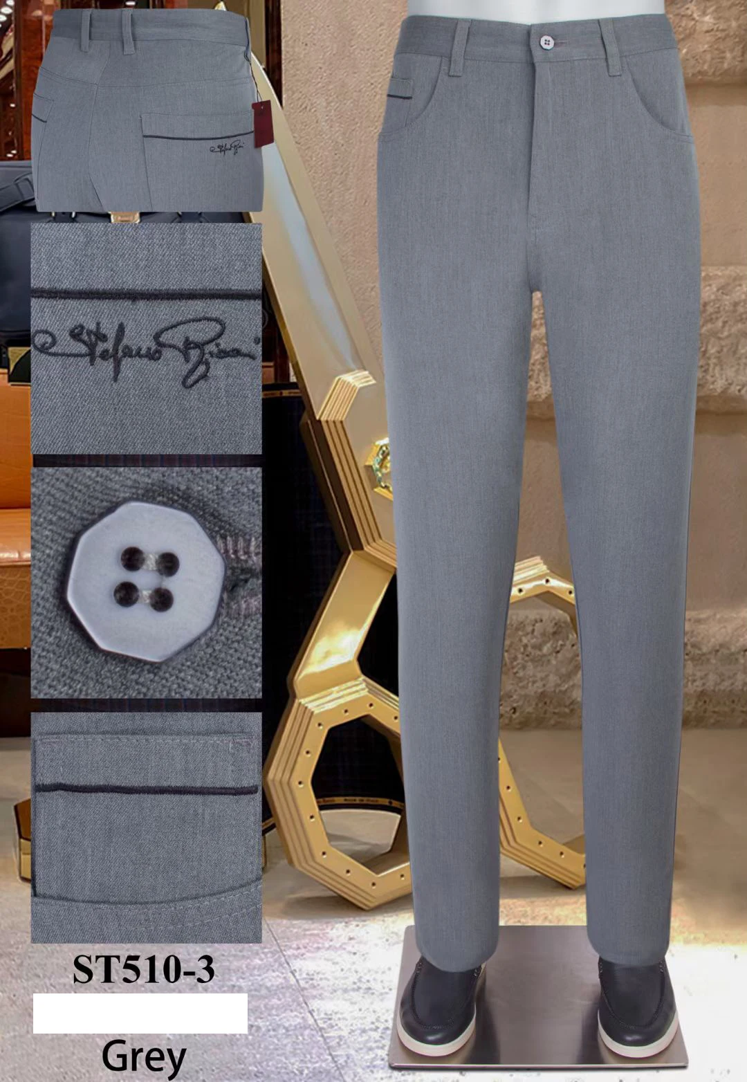 MILLIÁRDOS nadrág téli férfi 2021 új vastag Üzleti Közepe derék hímzés kiváló minőségű genltman nadrág méret 31-40 nyomtatás Kép 2 