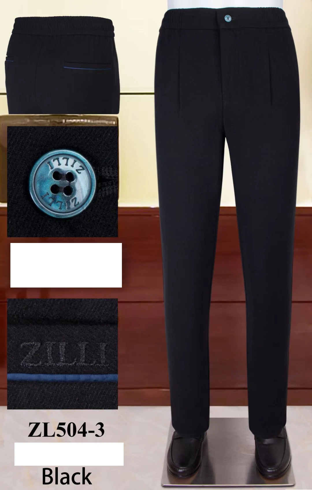MILLIÁRDOS nadrág téli férfi 2021 új vastag Üzleti Közepe derék hímzés kiváló minőségű genltman nadrág méret 31-40 nyomtatás Kép 4 