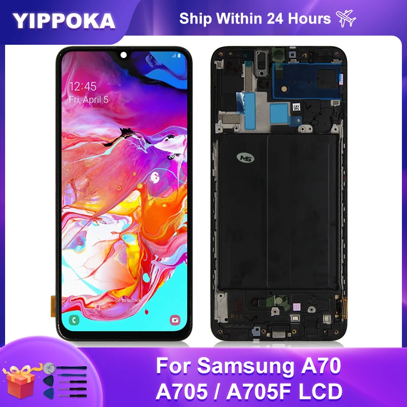 Eredeti Samsung Galaxy A70 LCD Kijelző A705F Képernyő Touch Digitalizáló Samsung A705 A70 2019 Képernyő Csere Alkatrészek