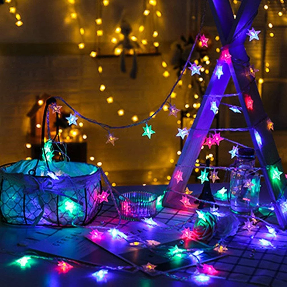 LED-es Csillagos Függöny Fények Tündér Lámpa Garland String Fények, A Haza, a Gyerekek Fél Szobás Új Év Karácsonyi Díszek