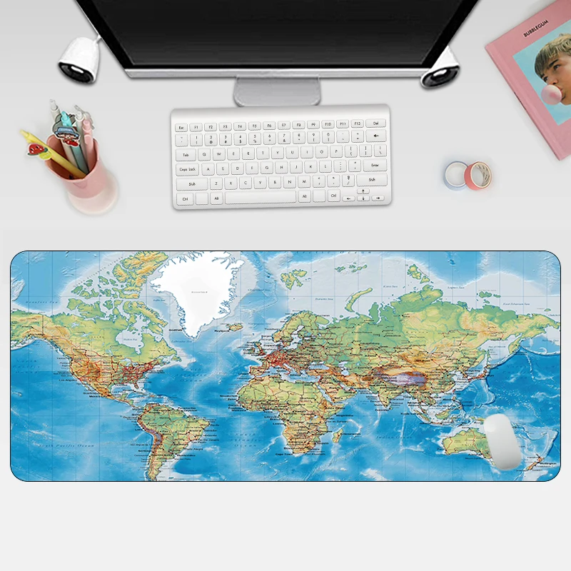 Divat Világában Térkép Mousepad Nagy Gumi Számítógép, Szőnyeg XL Szőnyeg Otaku Gaming Mouse Pad Grande Office Billentyűzet, Laptop Asztal Pad