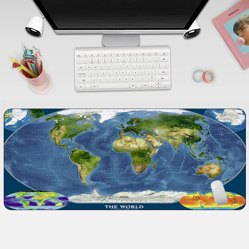 Divat Világában Térkép Mousepad Nagy Gumi Számítógép, Szőnyeg XL Szőnyeg Otaku Gaming Mouse Pad Grande Office Billentyűzet, Laptop Asztal Pad Kép 1 