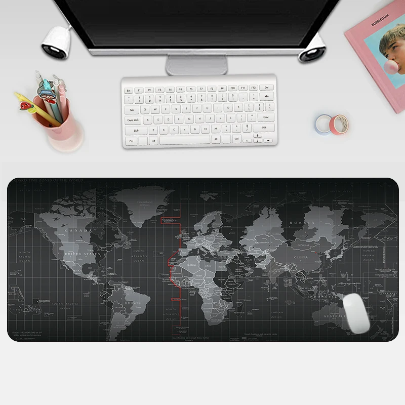 Divat Világában Térkép Mousepad Nagy Gumi Számítógép, Szőnyeg XL Szőnyeg Otaku Gaming Mouse Pad Grande Office Billentyűzet, Laptop Asztal Pad Kép 2 