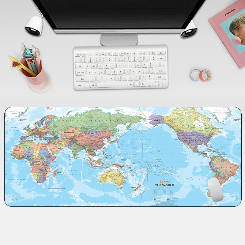 Divat Világában Térkép Mousepad Nagy Gumi Számítógép, Szőnyeg XL Szőnyeg Otaku Gaming Mouse Pad Grande Office Billentyűzet, Laptop Asztal Pad Kép 3 