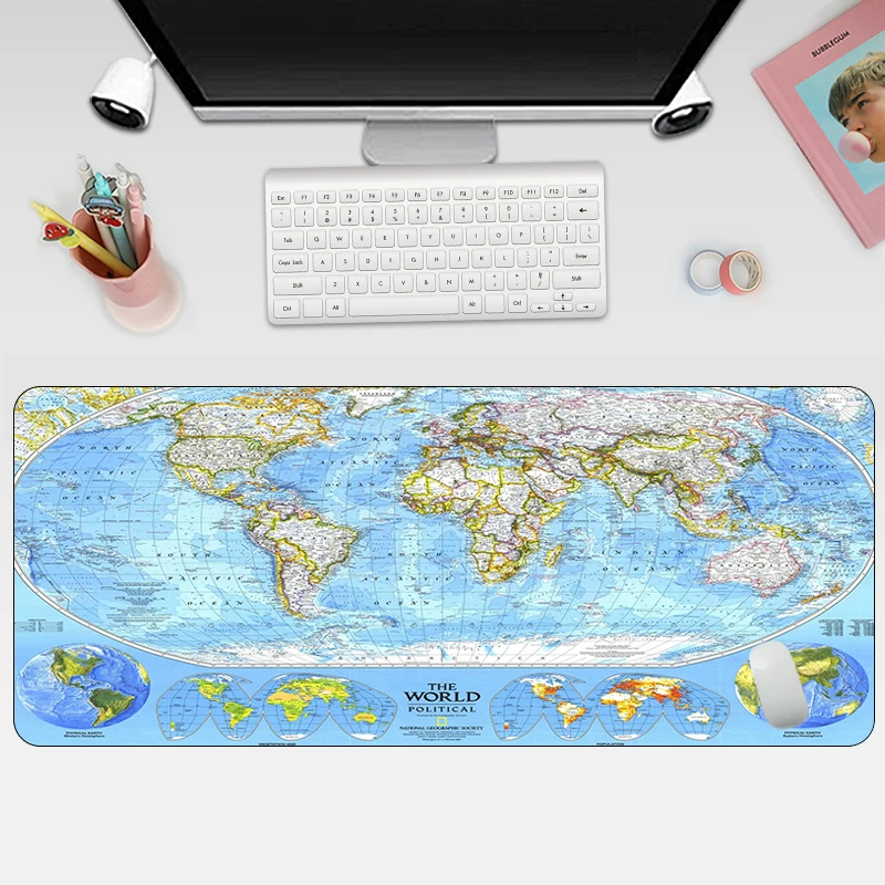 Divat Világában Térkép Mousepad Nagy Gumi Számítógép, Szőnyeg XL Szőnyeg Otaku Gaming Mouse Pad Grande Office Billentyűzet, Laptop Asztal Pad Kép 4 