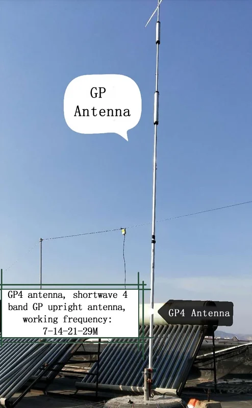 GP4 rövidhullámú HF 4 band (7M/14M/21M/29M) függőleges GP antenna PEP1000W