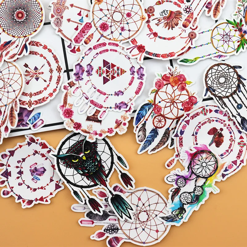 25pcs Indiai álomfogó Aranyos Matrica DIY kezét Könyv kawaii dekorációs ragasztó Napló írószer Tervező Matricák