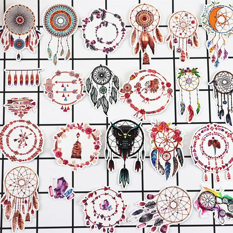 25pcs Indiai álomfogó Aranyos Matrica DIY kezét Könyv kawaii dekorációs ragasztó Napló írószer Tervező Matricák Kép 5 