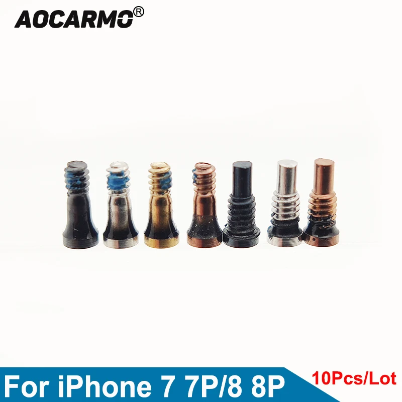 Aocarmo 10db/Sok iPhone 7 7P 8 8 Plusz A1661 A1863 Ezüst/Rose Gold Fekete Alsó Dock Ház Csavarok Csavar cserealkatrész