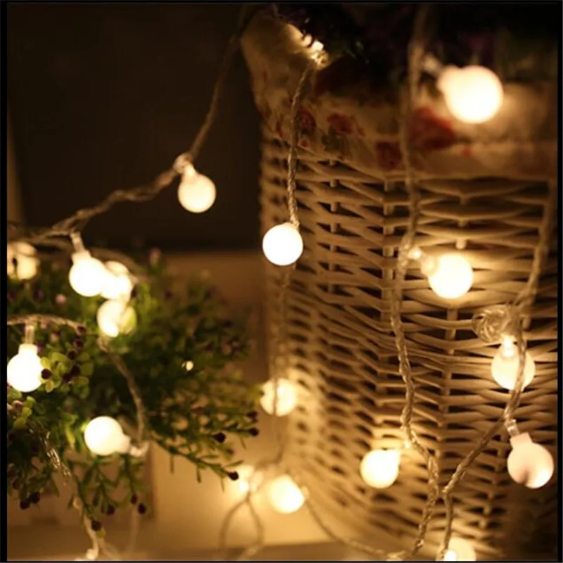 220V 4M 20 LED String Tündér Fények, Cseresznye Golyókat, Led Lámpa, Karácsonyi világítás Kerti Esküvő Party Koszorú dekoráció