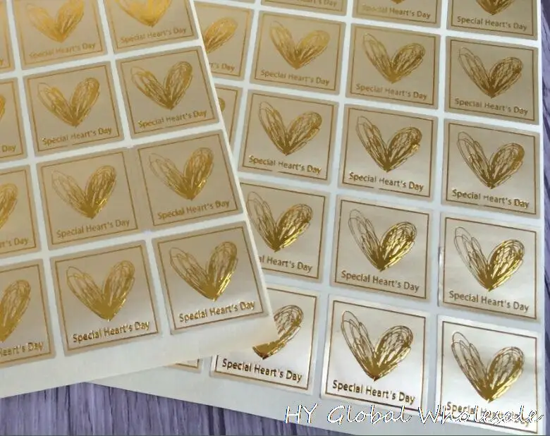 300PCS/Sok Új termék Golden különleges Szív nap ' design köszi sorozat pecsét matrica DIY megjegyzés ajándék Címkék többfunkciós