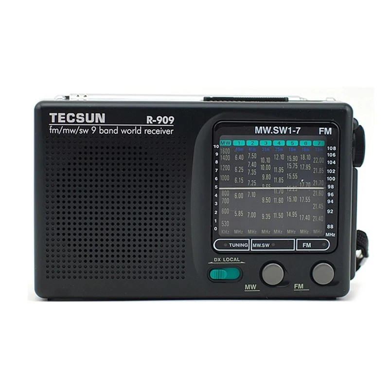 TECSUN R-909 AM/FM/SW Rádió 1-7 9 Zenekarok Világ Zenekar Vevőkészülék Hordozható Rádió-FM: 87.0-108MHz/ŸMW: 525-1610 KHz-es Retro Zsebében Rádió
