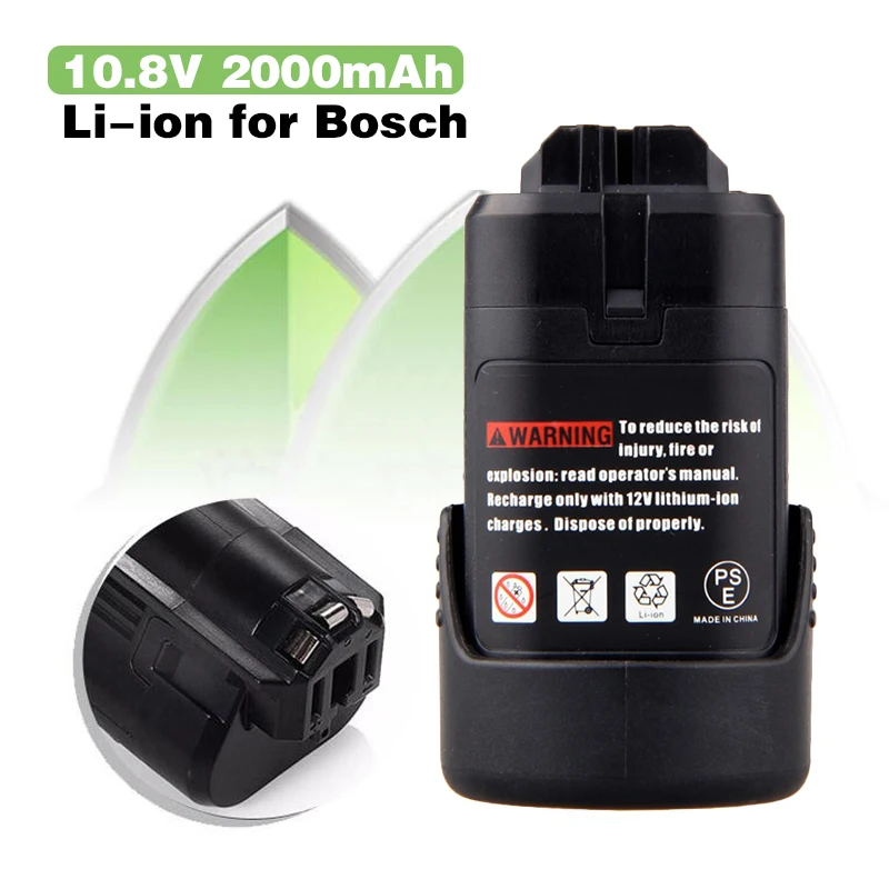 10,8 v-os 2000mAh Li-ion Eszközök Újratölthető Akkumulátor Bosch 2 607 336 013, 2 607 336 014, BAT411, PS10-2, PS20-2, PS21-2A, PS40,