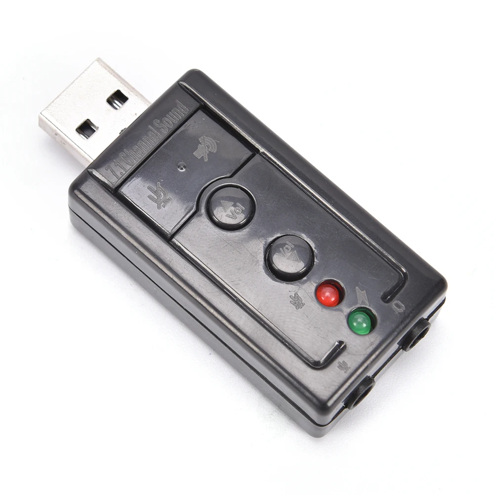 Mini Külső 3D USB 2.0-s hangkártya 7.1 Csatornás Virtuális 12Mbps Audio Hangszóró Adapter Mikrofon, 3,5 mm-es Jack Sztereó Headset