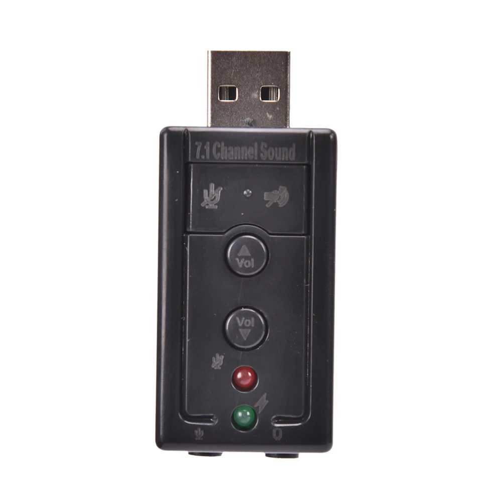 Mini Külső 3D USB 2.0-s hangkártya 7.1 Csatornás Virtuális 12Mbps Audio Hangszóró Adapter Mikrofon, 3,5 mm-es Jack Sztereó Headset Kép 1 