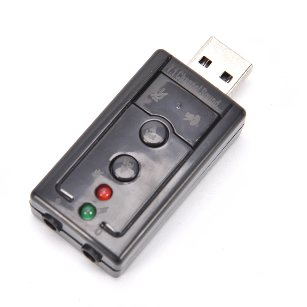 Mini Külső 3D USB 2.0-s hangkártya 7.1 Csatornás Virtuális 12Mbps Audio Hangszóró Adapter Mikrofon, 3,5 mm-es Jack Sztereó Headset Kép 2 