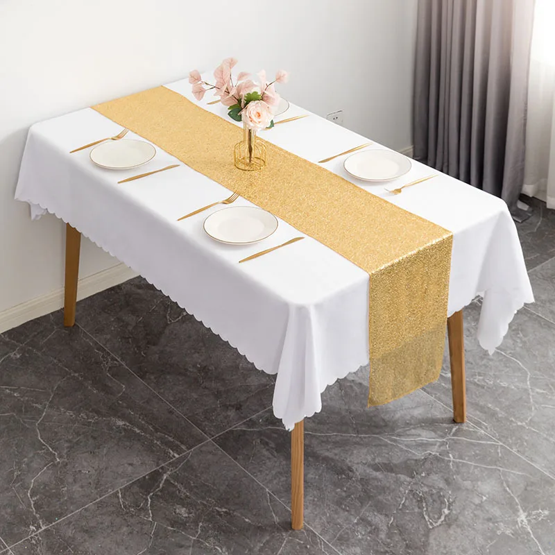 Flitter, Modern Asztali Futók, Esküvői Dekoráció Sequin Karácsonyi Születésnapját Babaváró Buli Itthon Tea Asztal Futó Asztalterítő