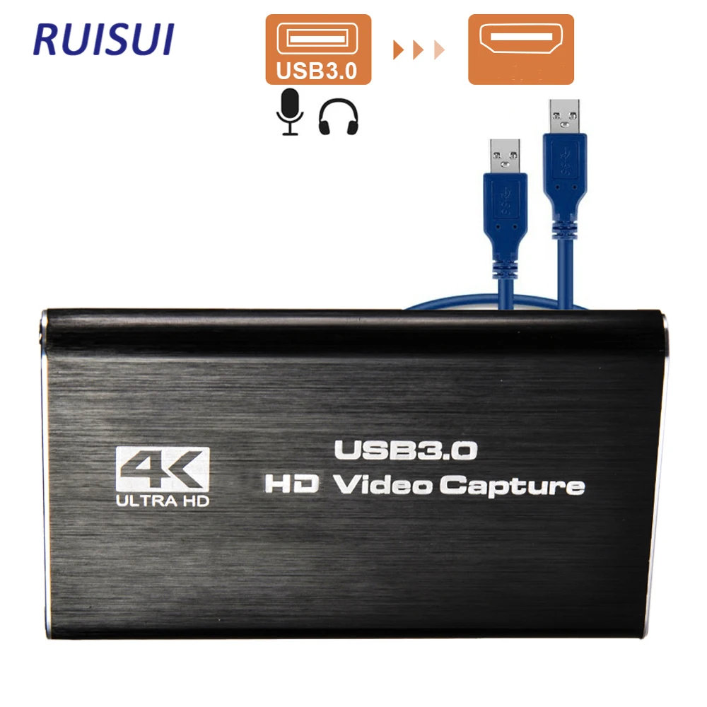 Audio Video digitalizáló Kártya 4K 1080P 60fps, HDMI-Kompatibilis USB 3.0 Capture Kártya Felvétel Élő Streaming Széles Streaming Játék