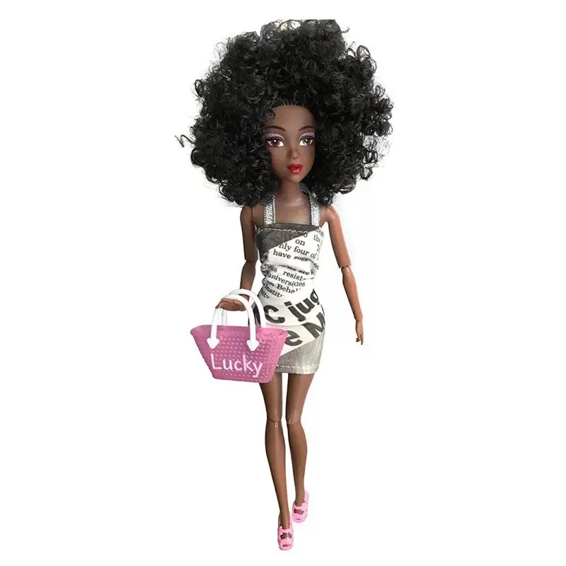 Új Érkeznek Divat Karácsonyi Ajándék Baba Hercegnő Afrikai Számok Játék Fekete Test Dress Barbie-Játék, a Legjobb DIY Új Év Jelenlegi Kép 2 
