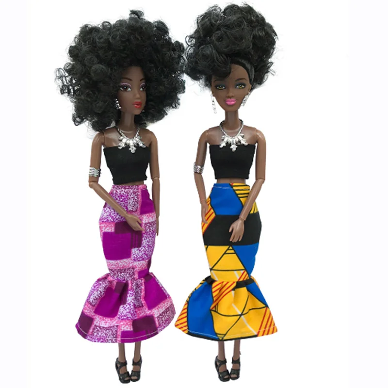 Új Érkeznek Divat Karácsonyi Ajándék Baba Hercegnő Afrikai Számok Játék Fekete Test Dress Barbie-Játék, a Legjobb DIY Új Év Jelenlegi Kép 3 