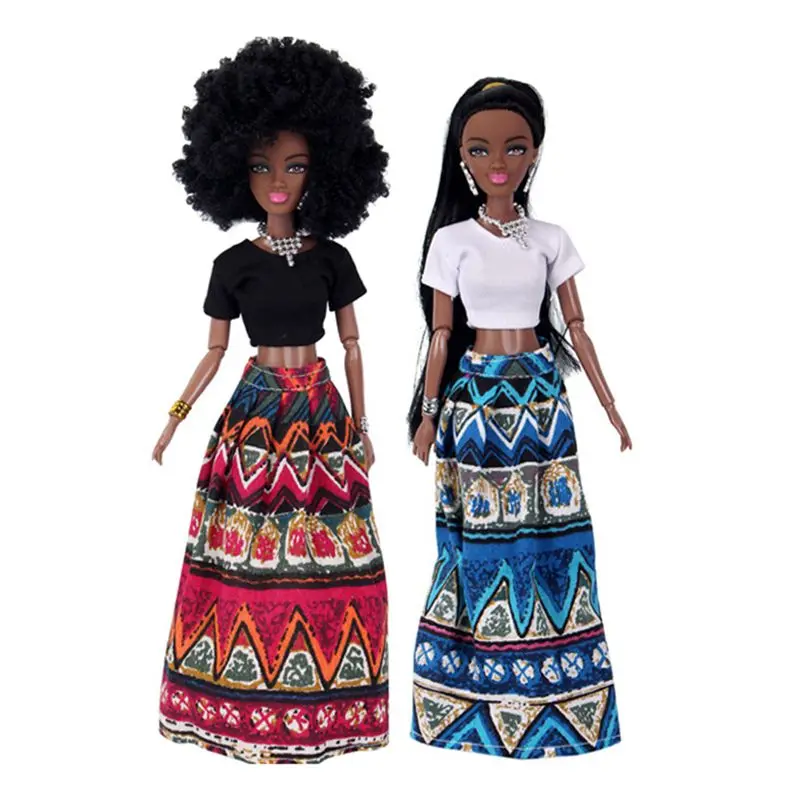 Új Érkeznek Divat Karácsonyi Ajándék Baba Hercegnő Afrikai Számok Játék Fekete Test Dress Barbie-Játék, a Legjobb DIY Új Év Jelenlegi Kép 4 