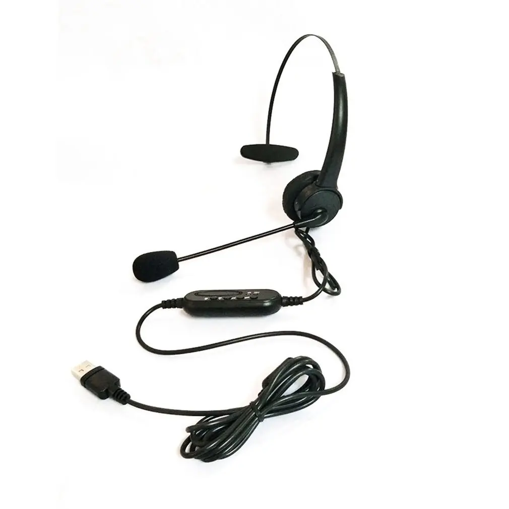 2020 Forró USB Headset Forgatható Mikrofonnal Állítható zajszűrő Fülhallgató Call Center Fülhallgató Fülhallgató PC Laptop 32