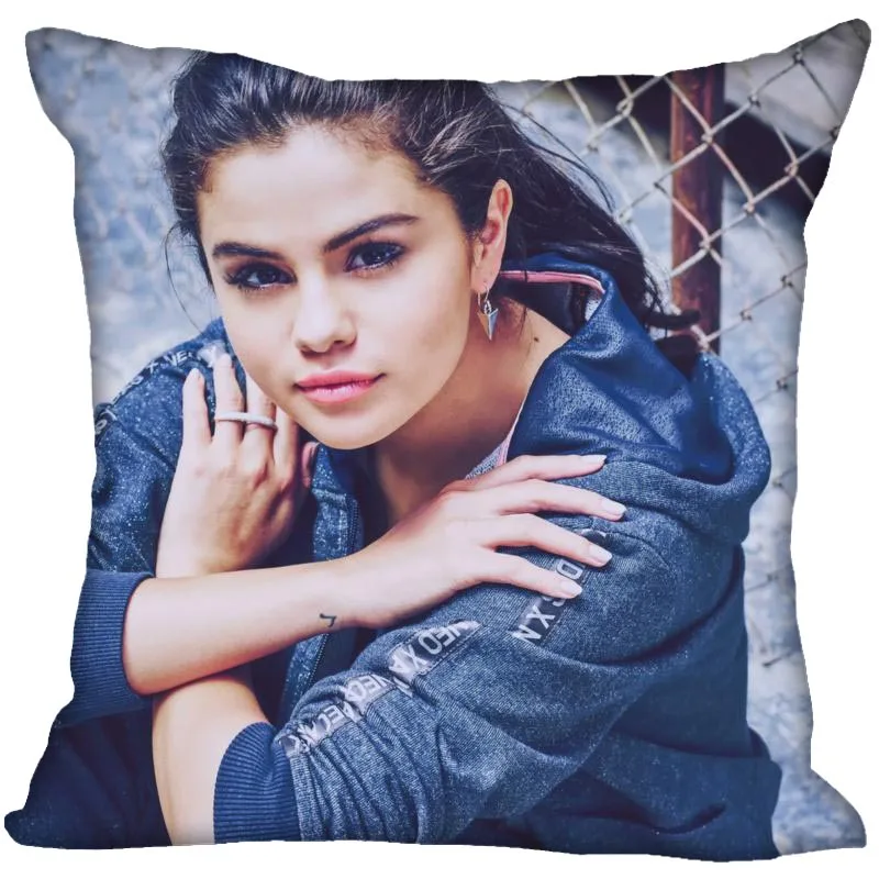 Selena Gomez párnahuzat Haza Dekoratív Párnák Fedezze Láthatatlan Cipzáras Dobja Párnahuzatok 40X40,45X45cm Kép 2 