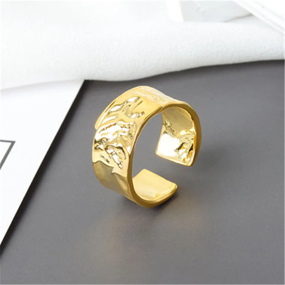 QIAMNI Minimalista Vaskos Pár Ujj Gyűrű Divatos Geometrikus Fényes Nyitva Gyűrűk Női Női Esküvői Ékszerek, Ajándékok Kép 1 