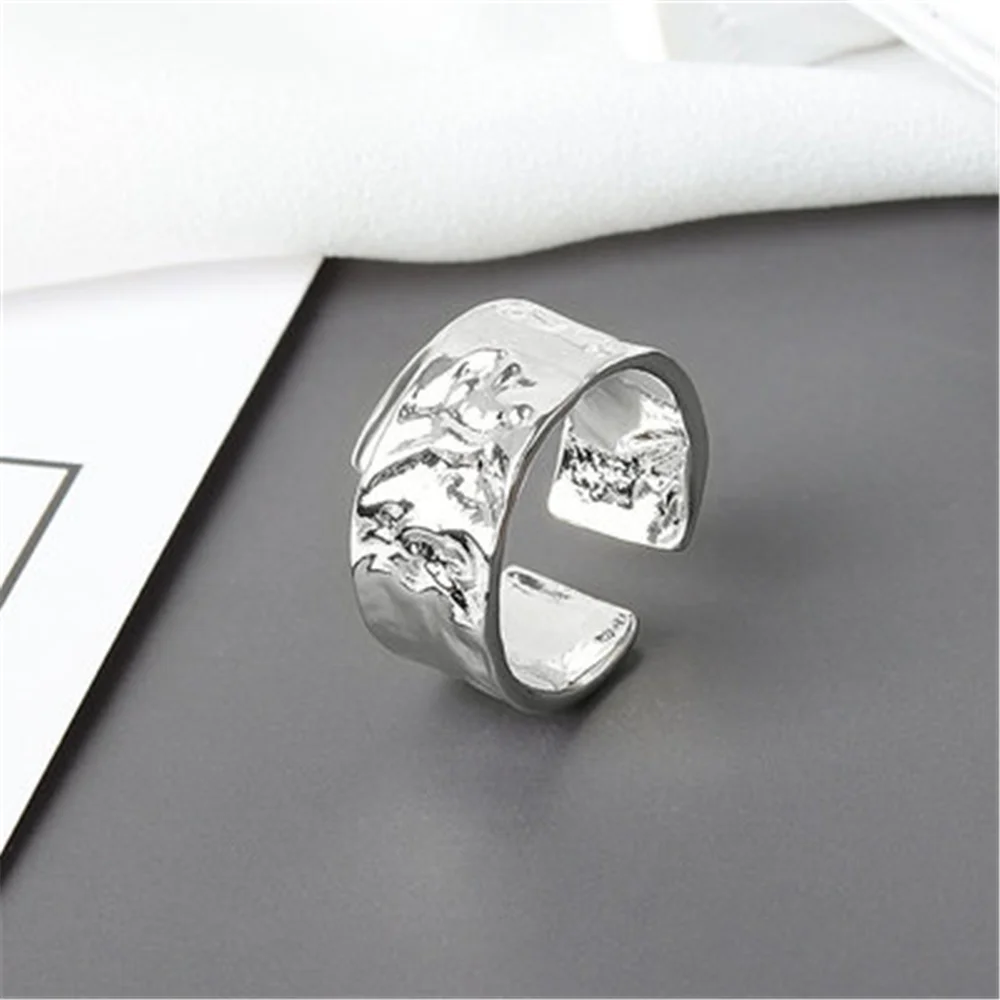 QIAMNI Minimalista Vaskos Pár Ujj Gyűrű Divatos Geometrikus Fényes Nyitva Gyűrűk Női Női Esküvői Ékszerek, Ajándékok Kép 2 