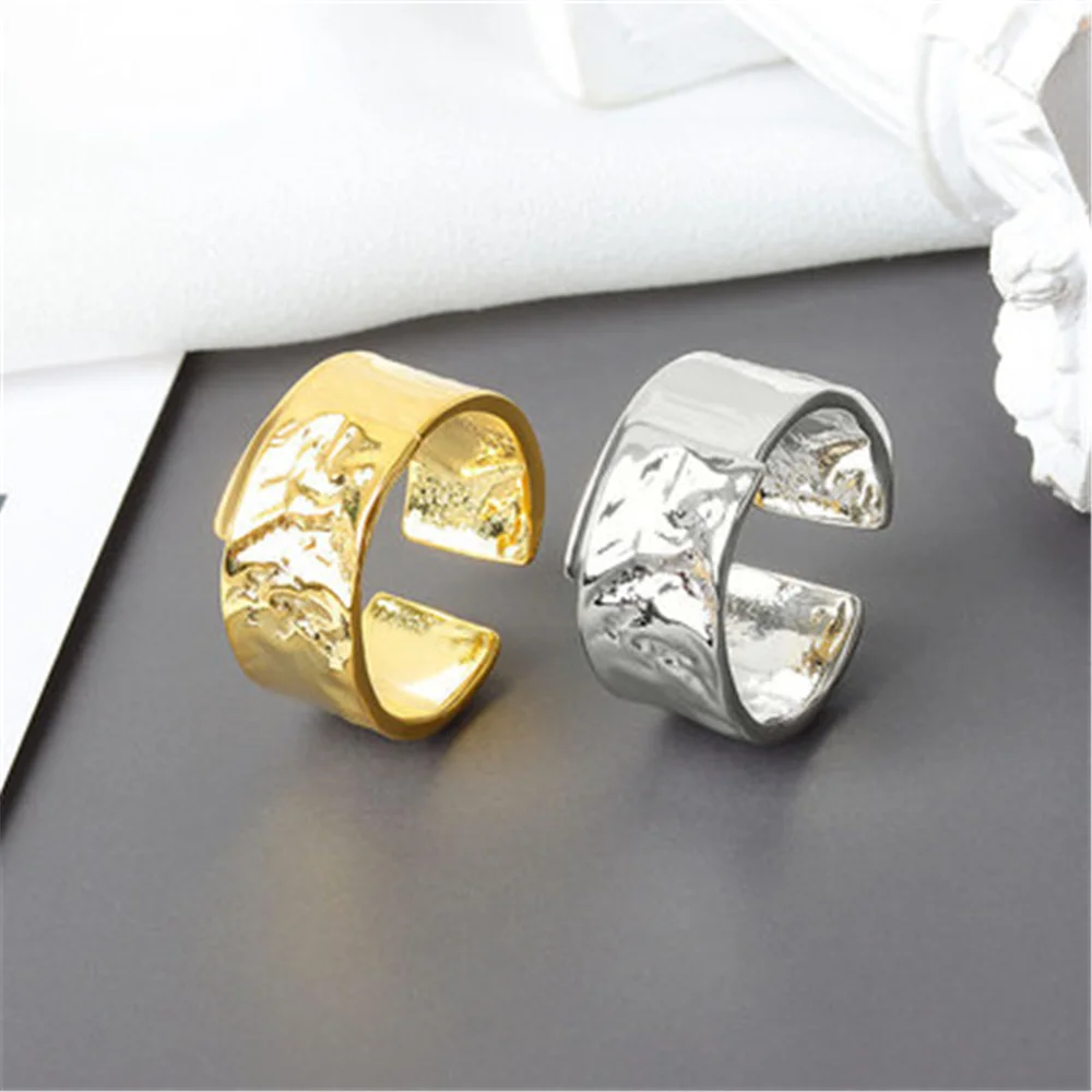 QIAMNI Minimalista Vaskos Pár Ujj Gyűrű Divatos Geometrikus Fényes Nyitva Gyűrűk Női Női Esküvői Ékszerek, Ajándékok Kép 3 