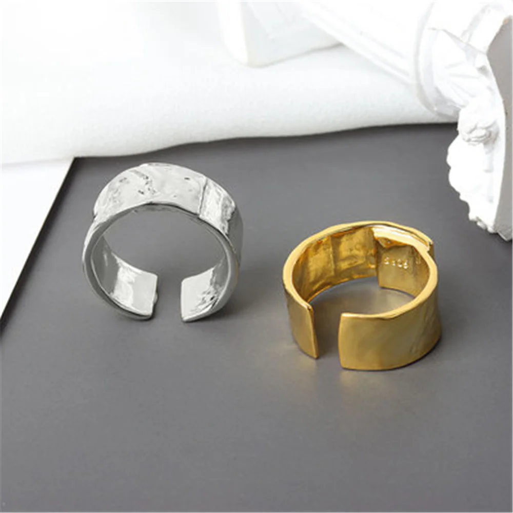 QIAMNI Minimalista Vaskos Pár Ujj Gyűrű Divatos Geometrikus Fényes Nyitva Gyűrűk Női Női Esküvői Ékszerek, Ajándékok Kép 4 