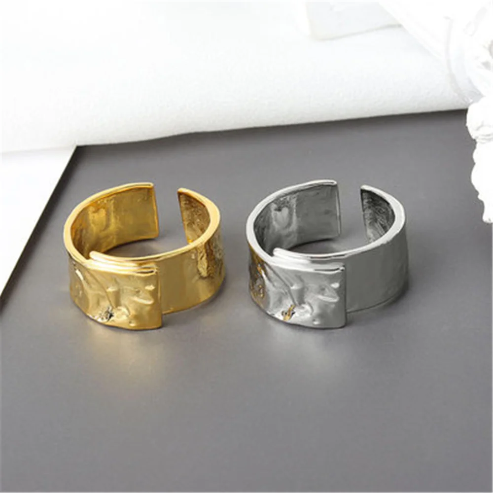 QIAMNI Minimalista Vaskos Pár Ujj Gyűrű Divatos Geometrikus Fényes Nyitva Gyűrűk Női Női Esküvői Ékszerek, Ajándékok Kép 5 