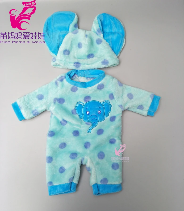 Kék színű rajzfilm elefánt ruhát meghatározott 43 cm 18 cm-es baba babák outwear is öltönyt 18 cm-es kislány ruhák a babák