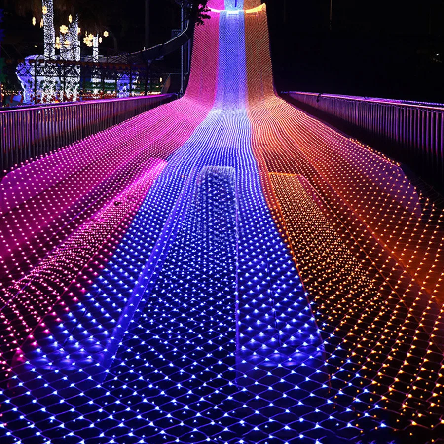 10*1M LED Nettó fény 580 LED Karácsonyi Függöny String Fény Kültéri Ablak függönyfal Tündér Garland Fény Esküvői Dekoráció