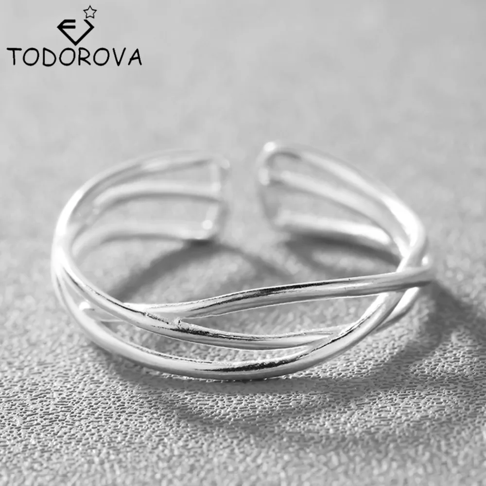 Todorova Pár Luxus Esküvői Ékszerek Fonott Egyengetni Gyűrű Retro Kereszt Gyűrű Infinity Farok Gyűrű