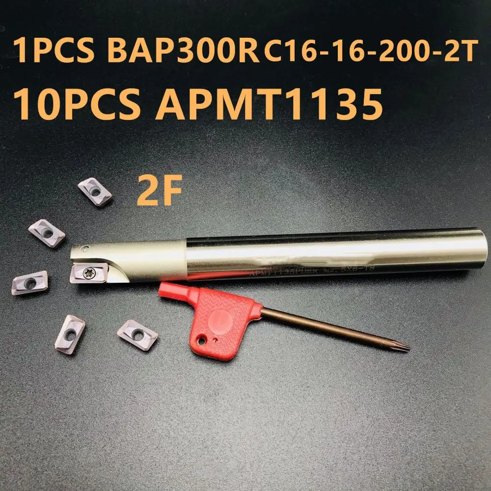 1DB BAP300R C16-16-200-2T HSS belső átmérő váltólapkás váll marószerszám bar + 10DB APMT1135 eszterga szerszám keményfém szerszám