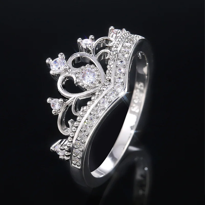 Klasszikus Korona Gyűrű A Nők Csillogó Kristály Cirkon Romantikus Lady Esküvői, Eljegyzési Gyűrűk, Divat, Ékszerek, Kiegészítők, Ajándék