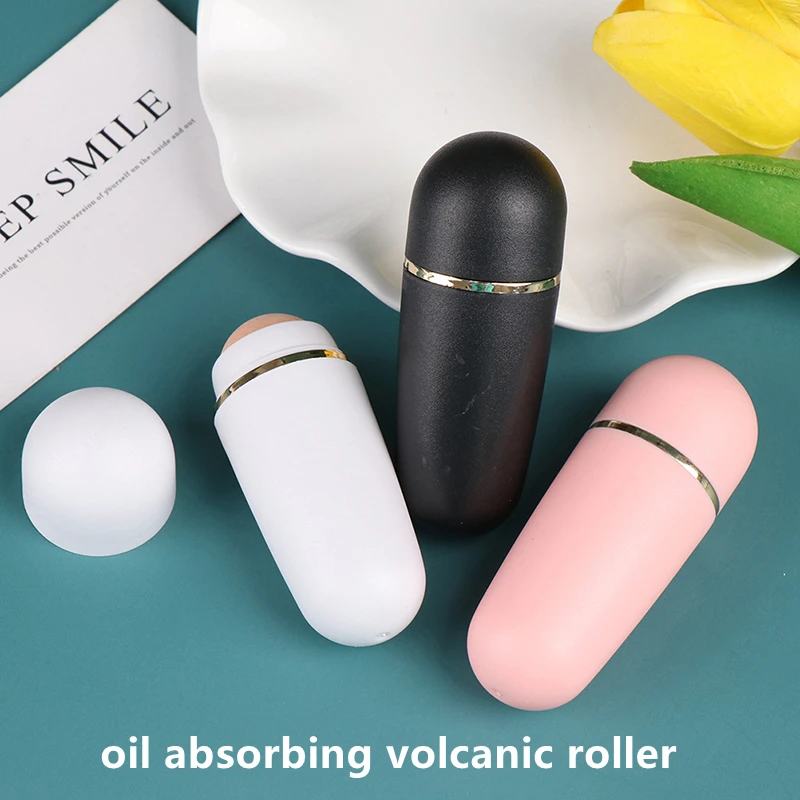 Újrafelhasználható Roller az Arc Arc Olaj Elnyelő Roller 3Colors Arcát T-zóna Olaj Eltávolítása Rolling Botot, Labdát Vulkanikus Kő Kép 0 