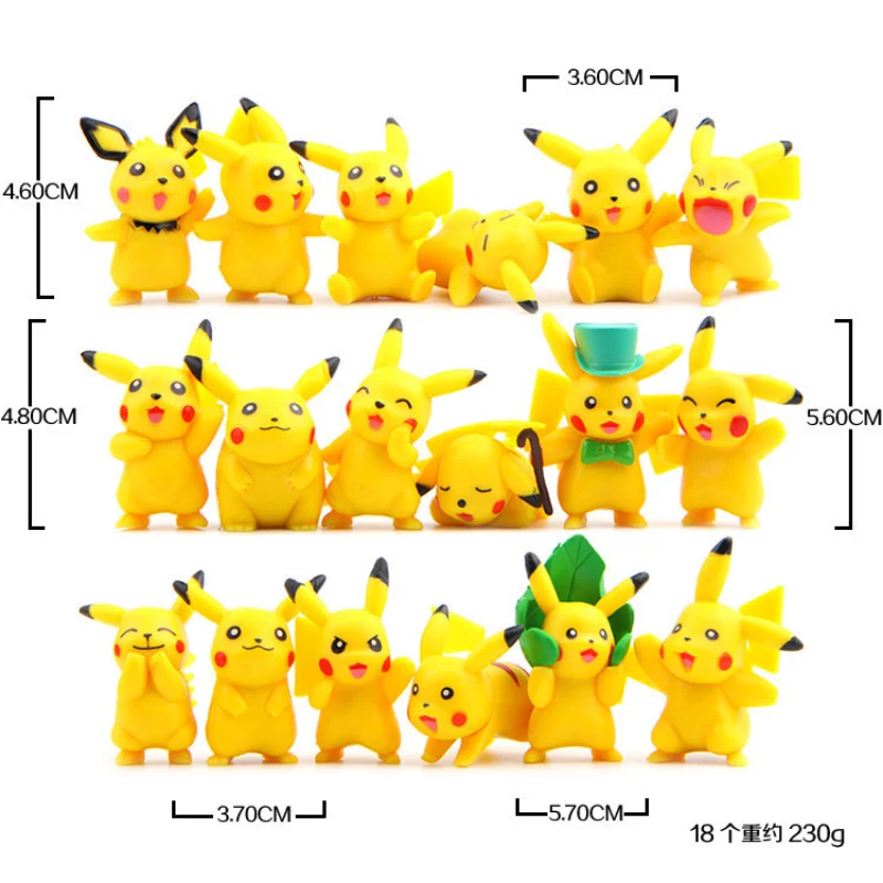 18 Meghatározza a Pokemon Pokemon Pokemon Pikachu Kezét Hivatal Babák Mikro-nézet Dekoráció, Dísztárgyak Kép 0 