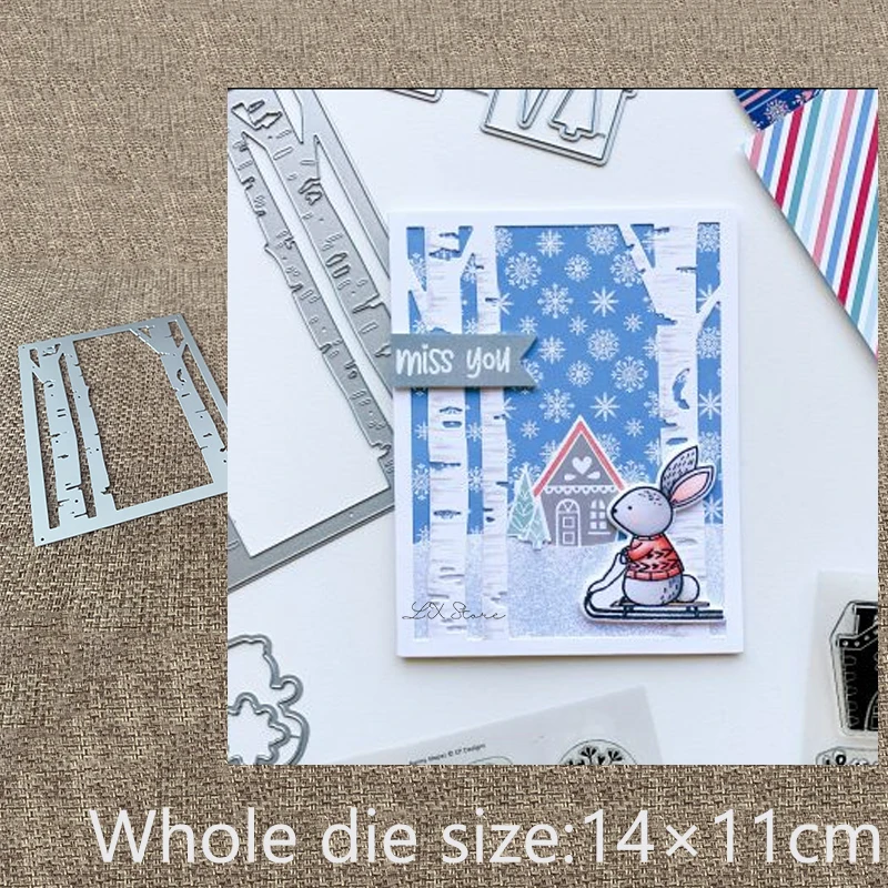 XLDesign Kézműves fémforgácsolási Meghal stencil penész, Fehér Nyír előlap scrapbook Album Papír Kártya Kézműves Dombornyomás meghalni darabok
