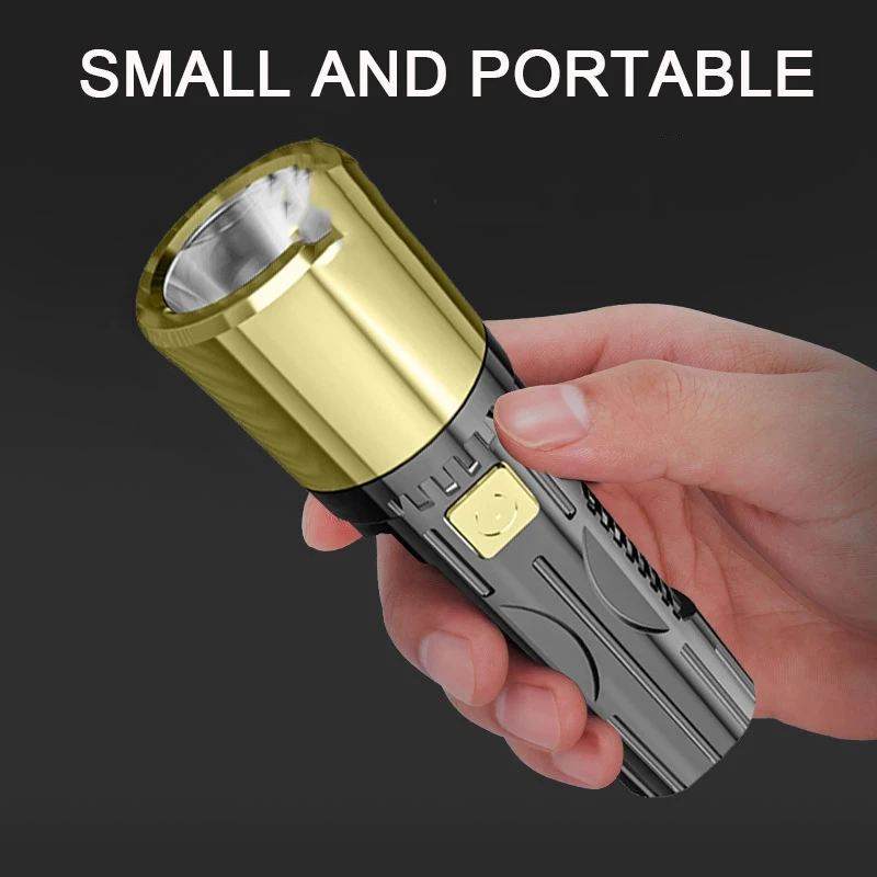 A legtöbb Fényes Hordozható Mini Zseblámpa Hosszú távú Led Kemping Lámpa Zseblámpa lanterna az akkumulátor,a töltő kábel,2 Lámpa szín Kép 2 