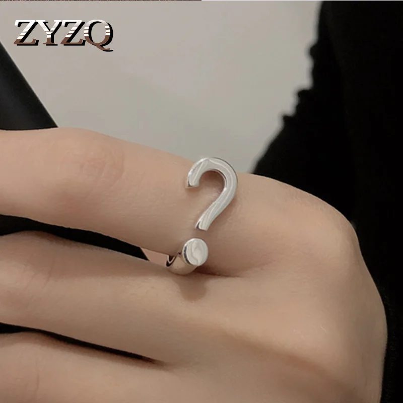 ZYZQ idiographic kérdőjel Arany Színű Nyitó Gyűrű egyszerű Szimbólum állítható Csülök Gyűrű Hip-Hop Gyűrű, Ékszerek Nők