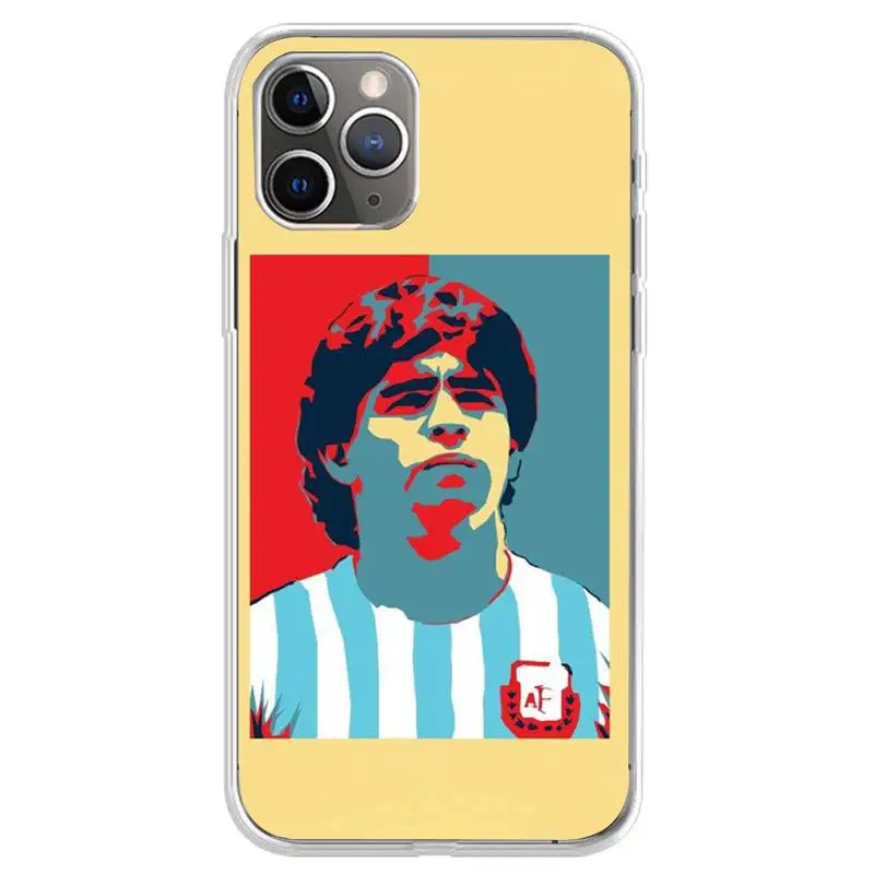 Diego Armando Maradona Telefon Esetében Megfelelő coque közelében Átlátszó Iphone XR 11 12 13 Pro X XS Max 6 7 8 6s Plusz SE2020 Esetben Kép 3 